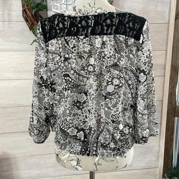 𝅺american Rag Black White Top S - Picture 4 of 6